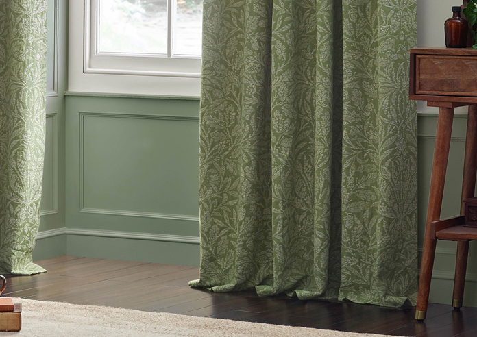 Acorn Tonal Pencil Pleat, Sage - Ready Made Curtains - Image 6
